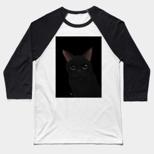 Black cat in black Baseball T-Shirt